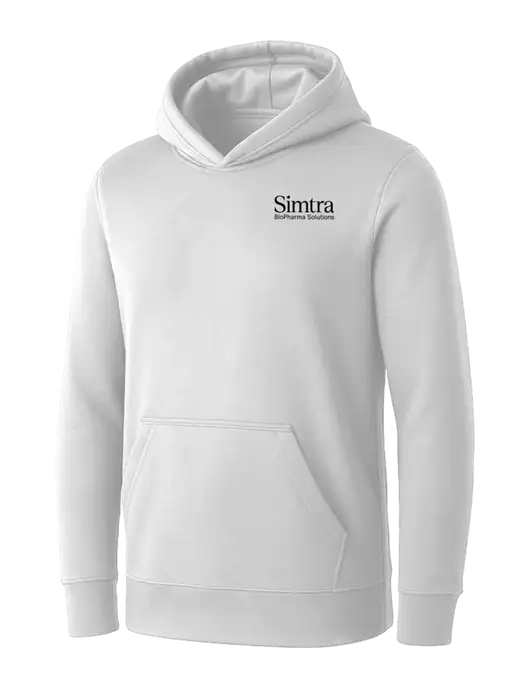 Womens White Core Fleece Pullover Hooded Sweatshirt w/Simtra Logo