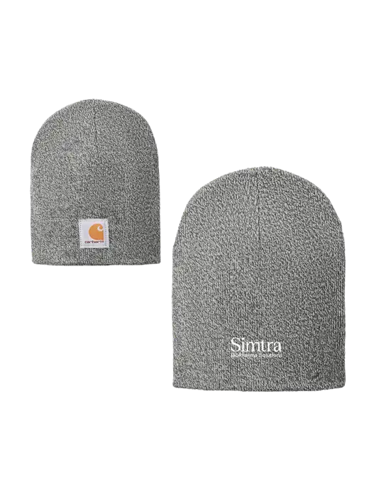 Carhartt Medium Grey Heather Acrylic Knit Hat w/Simtra Logo