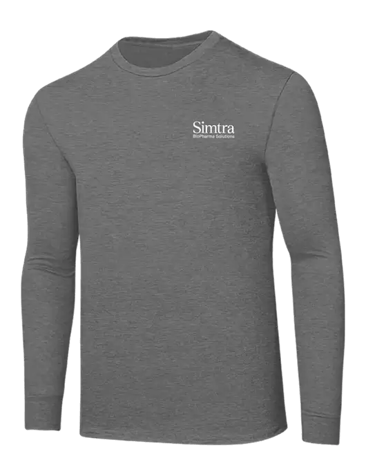Core Blend Medium Grey Heather Long Sleeve Tee w/Simtra Logo