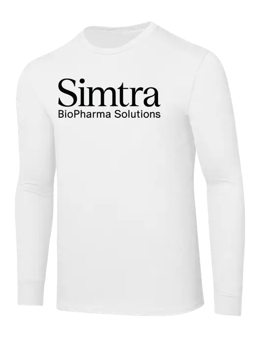 Core Blend White Long Sleeve Tee w/Simtra Logo