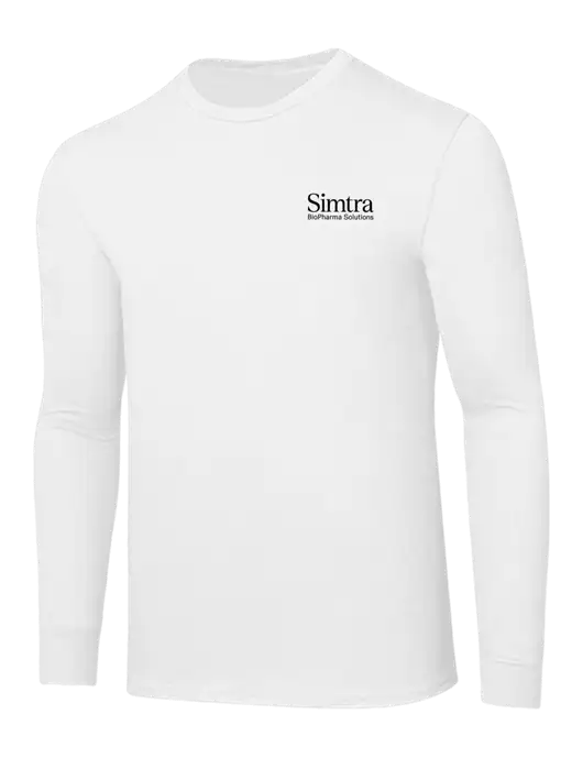 Core Blend White Long Sleeve Tee w/Simtra Logo
