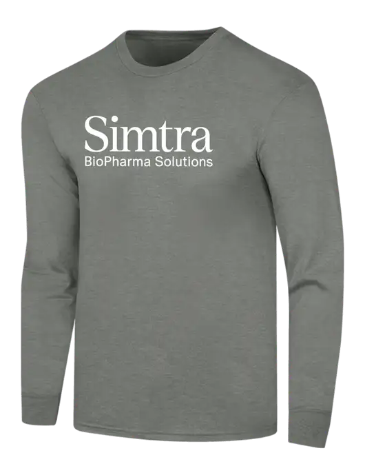 Simply Soft Long Sleeve Heathered Charcoal 4.5 oz, Poly/Combed Ring Spun Cotton T-Shirt w/Simtra Logo