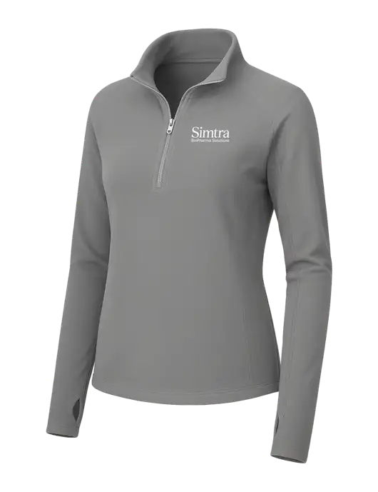 Womens Medium Grey Microfleece 1/2 Zip Pullover w/Simtra Logo