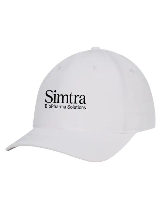 White Nylon Twill Performance Cap w/Simtra Logo