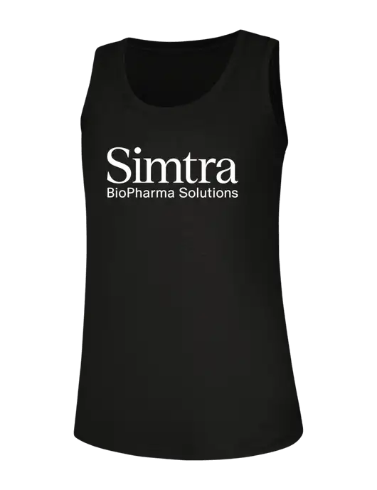 Womens Black Perfect Tri Racerback Tank w/Simtra Logo