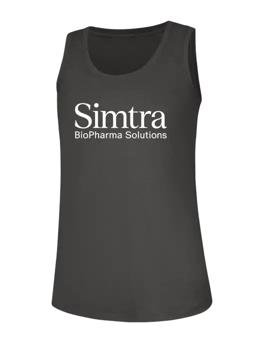 Womens Dark Grey Heather Perfect Tri Racerback Tank w/Simtra Logo