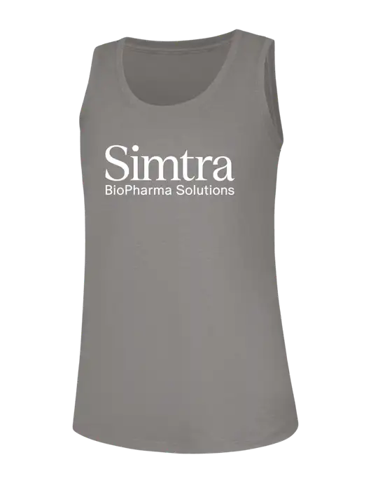 Womens Light Grey Frost Perfect Tri Racerback Tank w/Simtra Logo