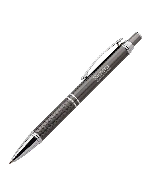 Dark Grey Stellar Scribe Pen - Black Ink w/Simtra Logo