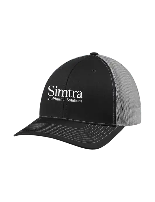Richardson Adjustable Snapback Original 112 Trucker Cap Black w/Charcoal Mesh w/Simtra Logo
