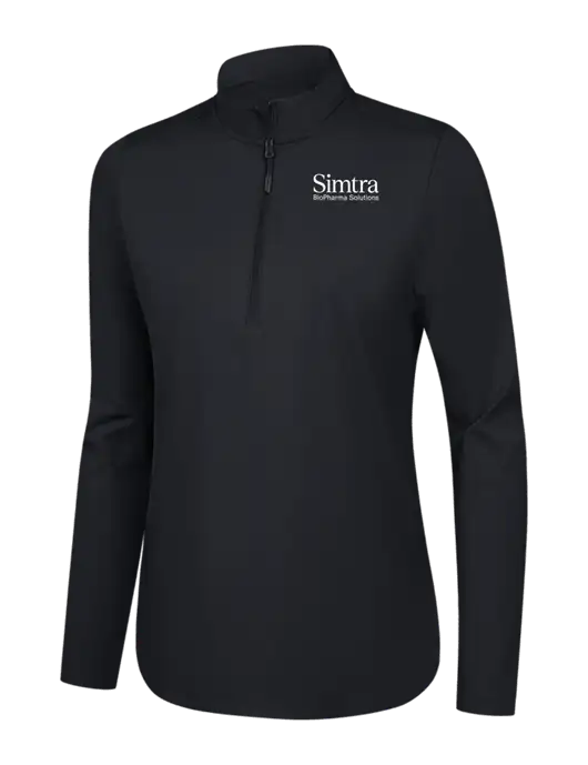  Womens Black C-FREE Double Knit 1/4-Zip w/Simtra Logo