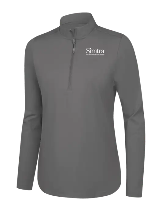  Womens Dark Medium Grey C-FREE Double Knit 1/4-Zip w/Simtra Logo
