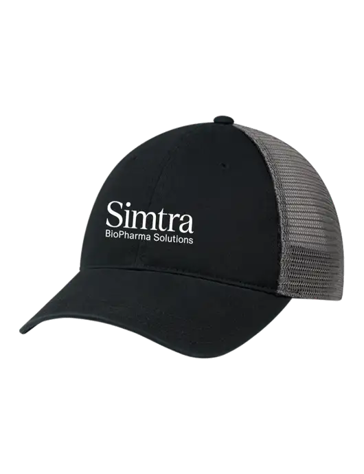 Richardson 111 Garment Washed Trucker Cap Black w/Charcoal Mesh w/Simtra Logo