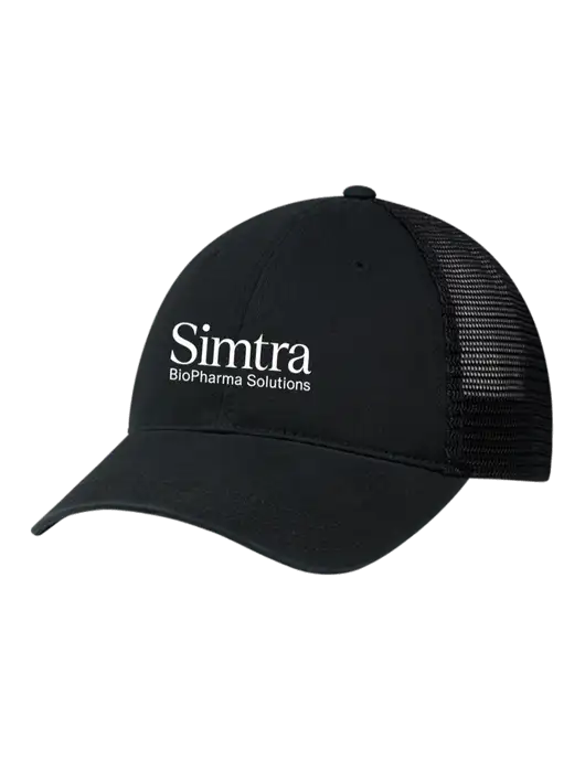 Richardson 111 Garment Washed Trucker Cap Black w/Black Mesh w/Simtra Logo