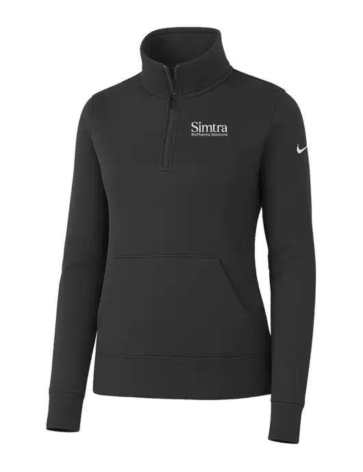 Nike Womens Dark Grey Club Fleece Sleeve Swoosh 1/2-Zip w/Simtra Logo