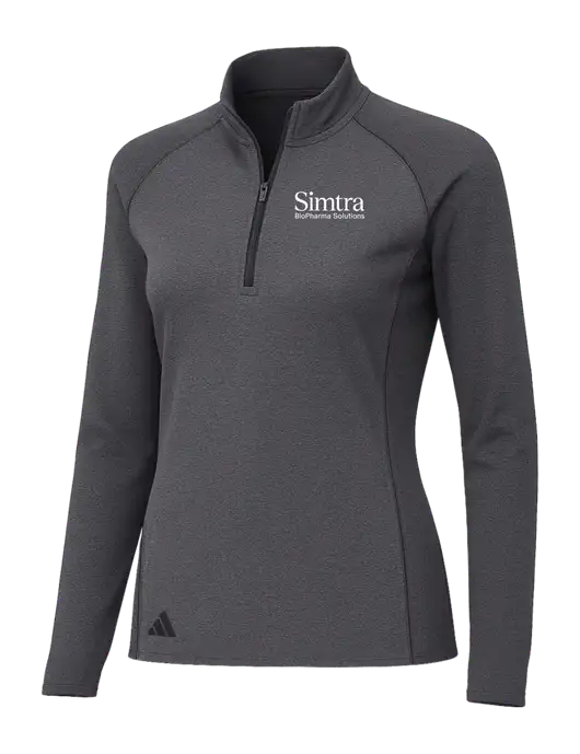 Adidas Womens Black Melange Space Dyed Quarter-Zip Pullover  w/Simtra Logo