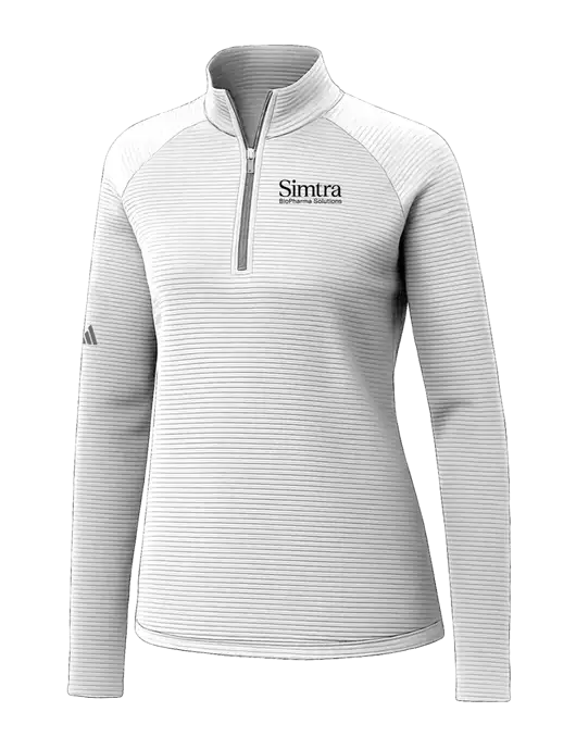 Adidas Womens White Spacer Quarter-Zip Pullover  w/Simtra Logo
