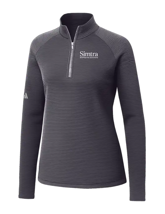 Adidas Womens Medium Grey Spacer Quarter-Zip Pullover  w/Simtra Logo