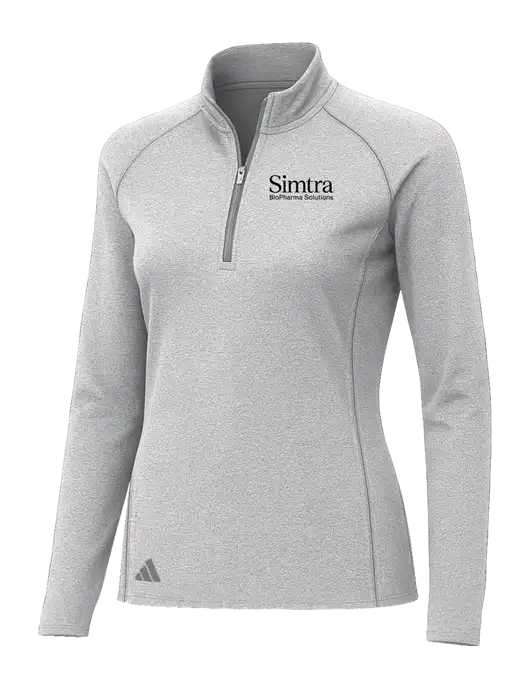 Adidas Womens Light Grey Heather Space Dyed Quarter-Zip Pullover  w/Simtra Logo