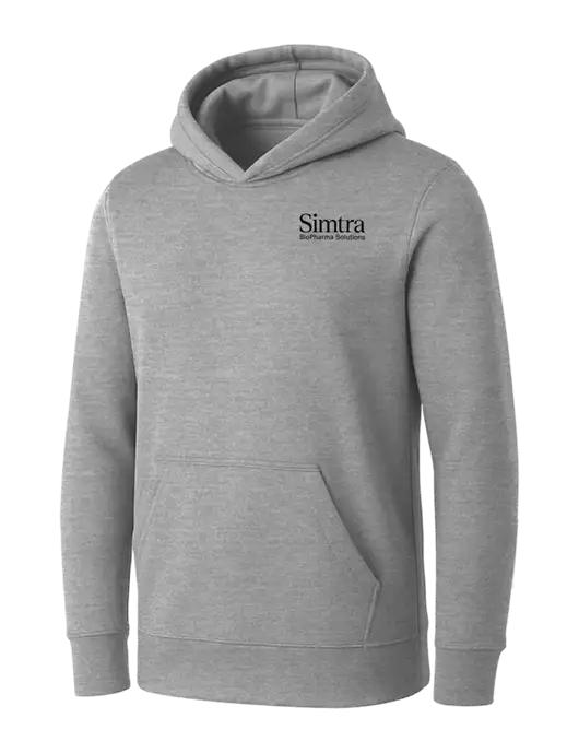 Womens Light Grey Heather Core Fleece Pullover Hooded Sweatshirt w/Simtra Logo
