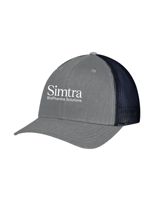 Richardson Adjustable Snapback Original 112 Trucker Cap Heather Grey w/Navy Mesh w/Simtra Logo