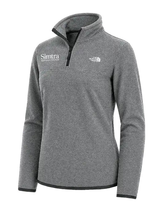 The North Face Womens Dark Medium Grey Heather Glacier 1/4-Zip Fleece w/Simtra Logo