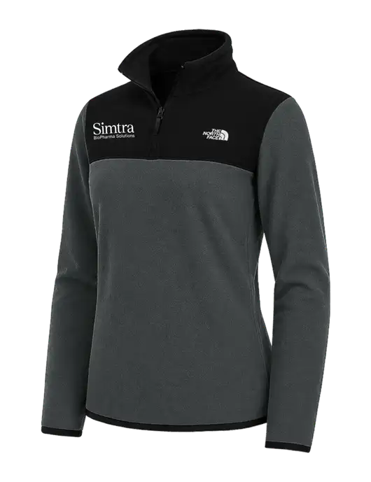 The North Face Womens Charcoal Grey/Black Glacier 1/4-Zip Fleece w/Simtra Logo